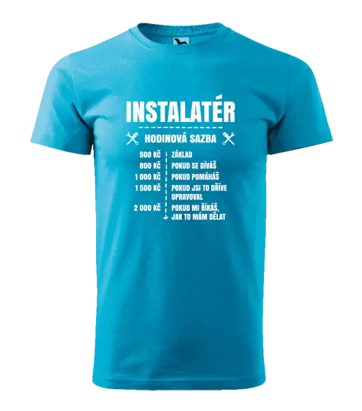 Pánské tričko Hodinová sazba - instalatér
