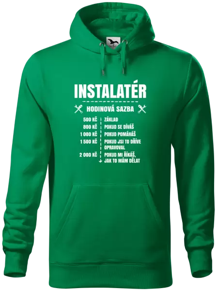 Pánská mikina Hodinová sazba - instalatér