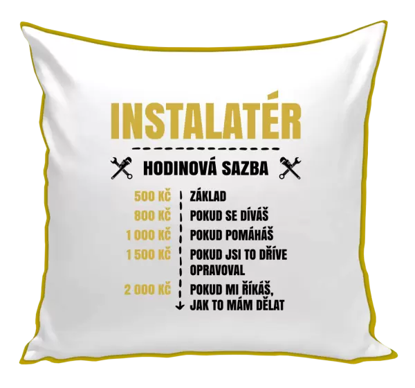 Polštář Hodinová sazba - instalatér