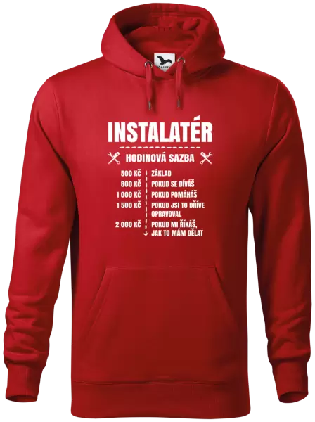 Pánská mikina Hodinová sazba - instalatér