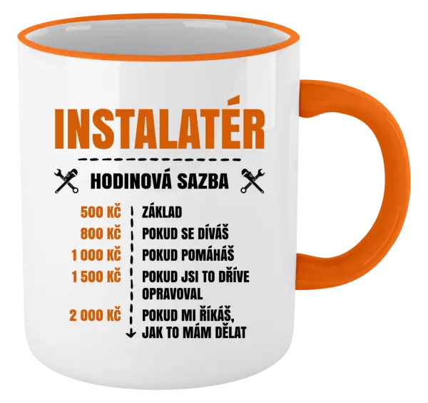 Hrnek Hodinová sazba - instalatér