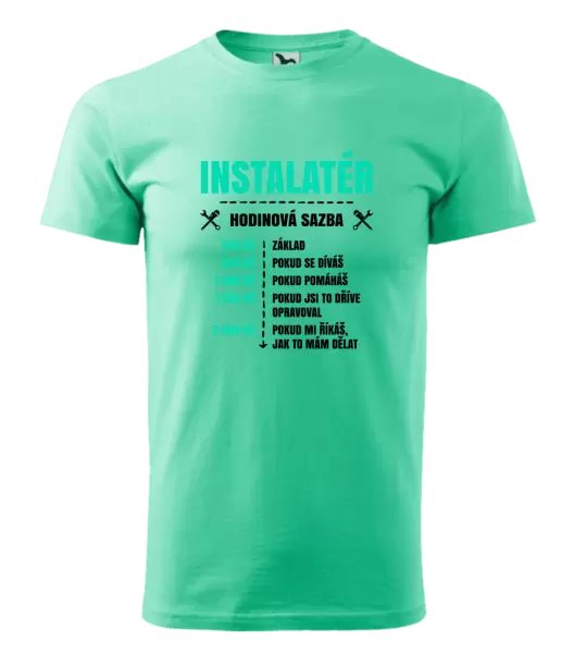 Pánské tričko Hodinová sazba - instalatér