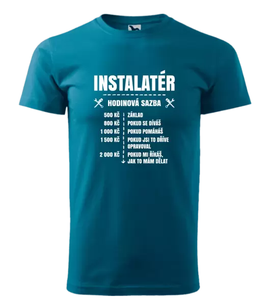Pánské tričko Hodinová sazba - instalatér
