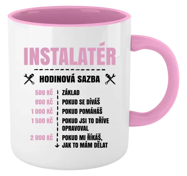 Hrnek Hodinová sazba - instalatér
