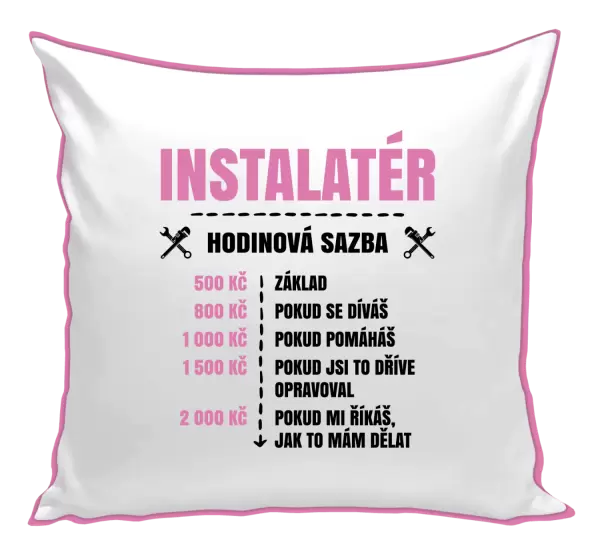 Polštář Hodinová sazba - instalatér