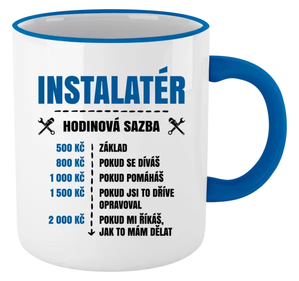 Hrnek Hodinová sazba - instalatér