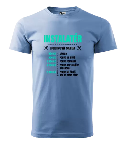 Pánské tričko Hodinová sazba - instalatér