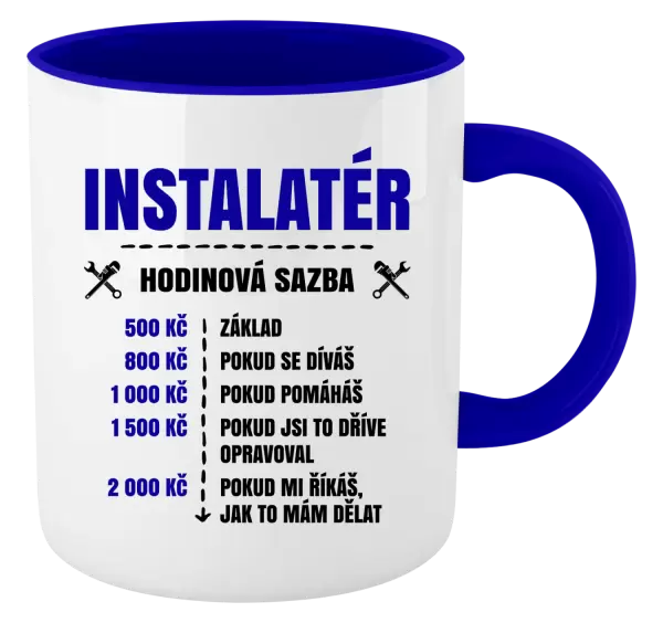 Hrnek Hodinová sazba - instalatér