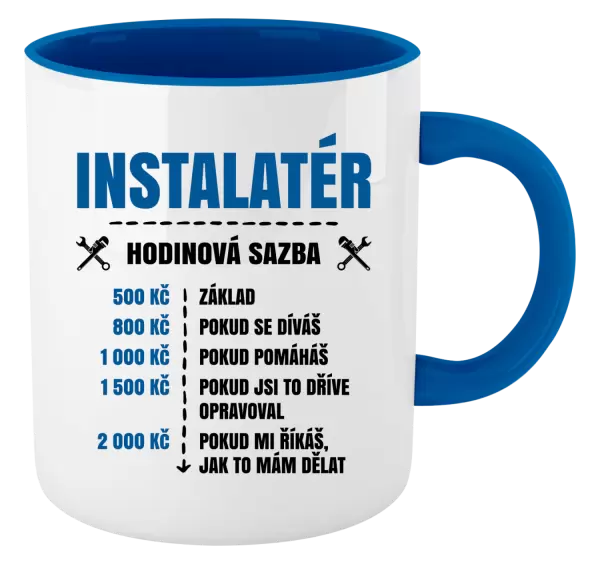 Hrnek Hodinová sazba - instalatér