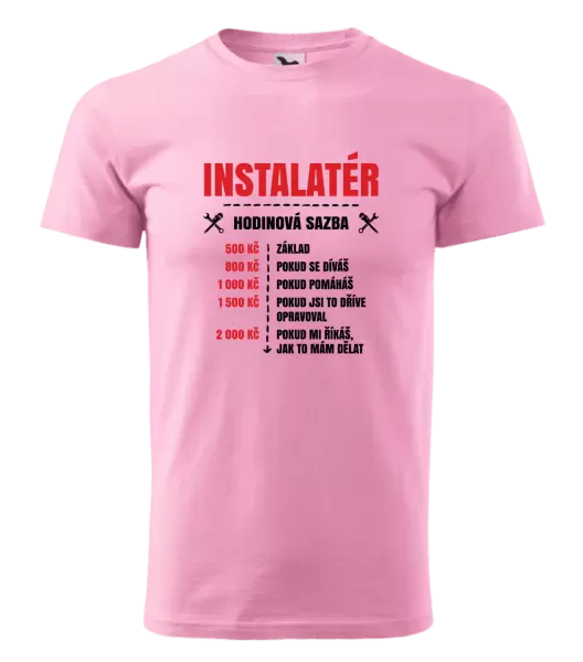Pánské tričko Hodinová sazba - instalatér