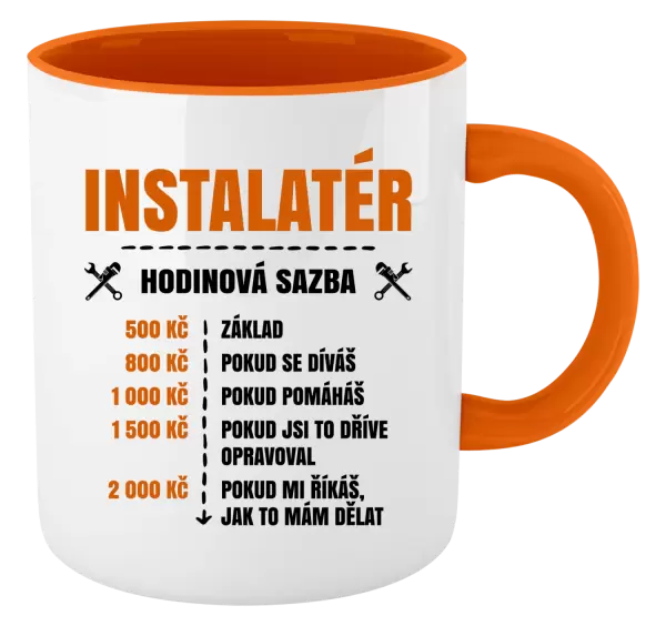 Hrnek Hodinová sazba - instalatér