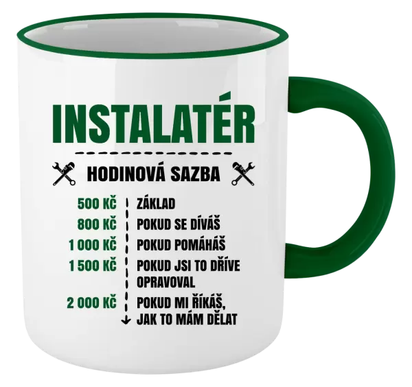 Hrnek Hodinová sazba - instalatér