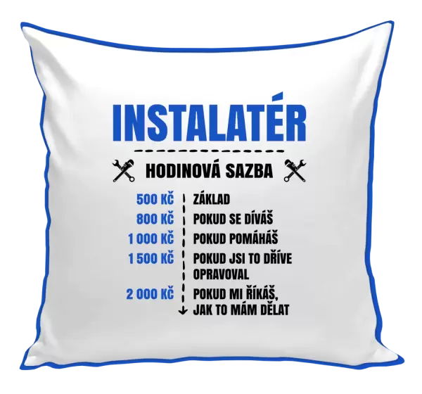 Polštář Hodinová sazba - instalatér