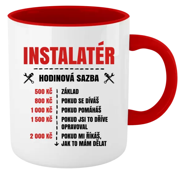 Hrnek Hodinová sazba - instalatér