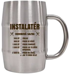 Nerezový chladicí půllitr Hodinová sazba - instalatér 