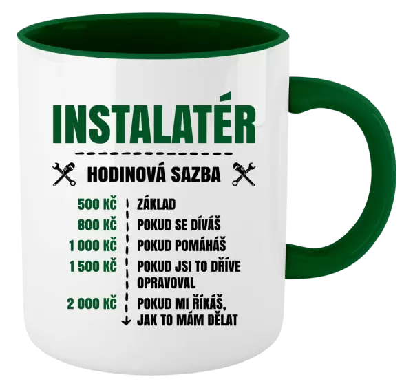 Hrnek Hodinová sazba - instalatér