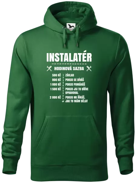 Pánská mikina Hodinová sazba - instalatér 