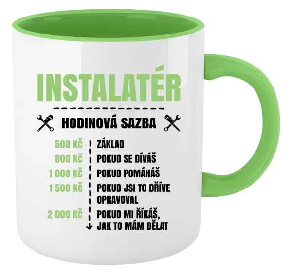 Hrnek Hodinová sazba - instalatér
