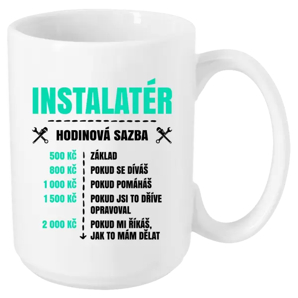 Hrnek Hodinová sazba - instalatér