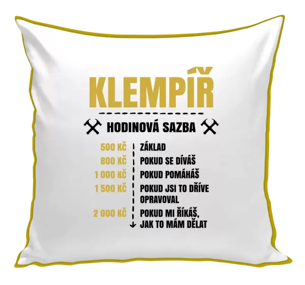 Polštář Hodinová sazba - klempíř