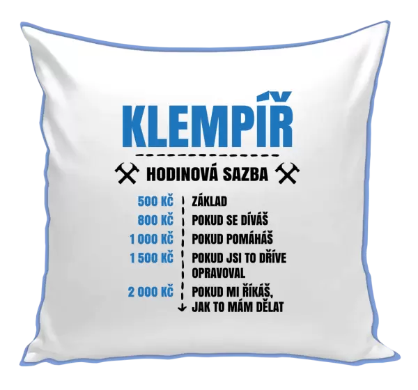 Polštář Hodinová sazba - klempíř