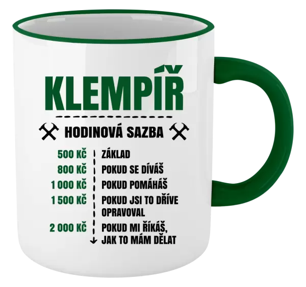 Hrnek Hodinová sazba - klempíř