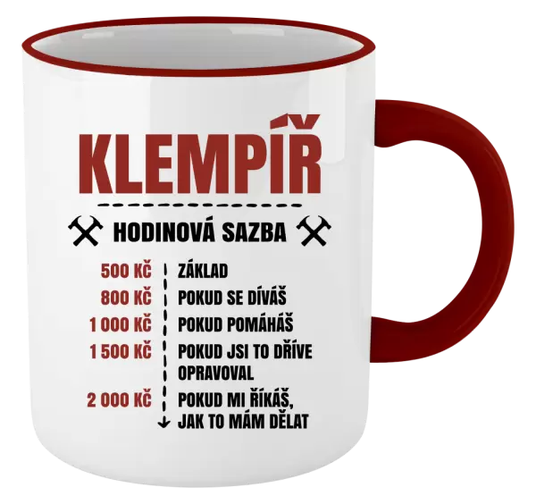 Hrnek Hodinová sazba - klempíř