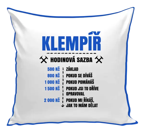Polštář Hodinová sazba - klempíř