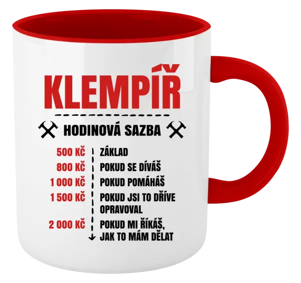 Hrnek Hodinová sazba - klempíř