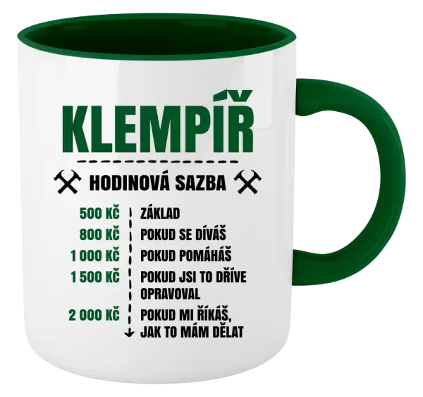Hrnek Hodinová sazba - klempíř