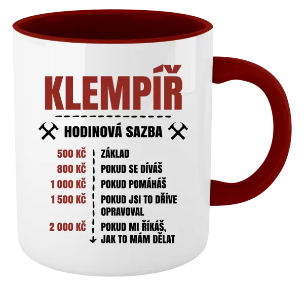 Hrnek Hodinová sazba - klempíř