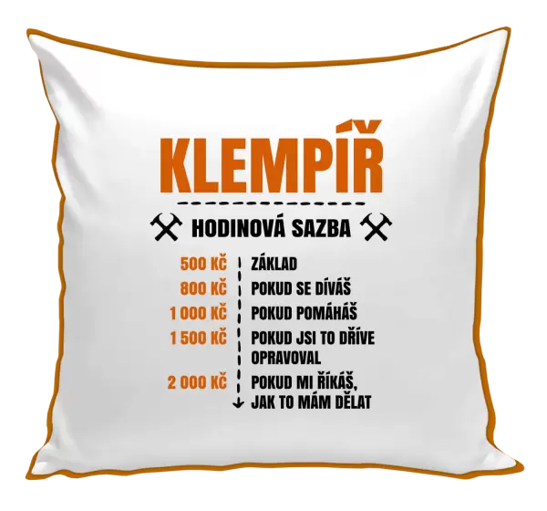 Polštář Hodinová sazba - klempíř