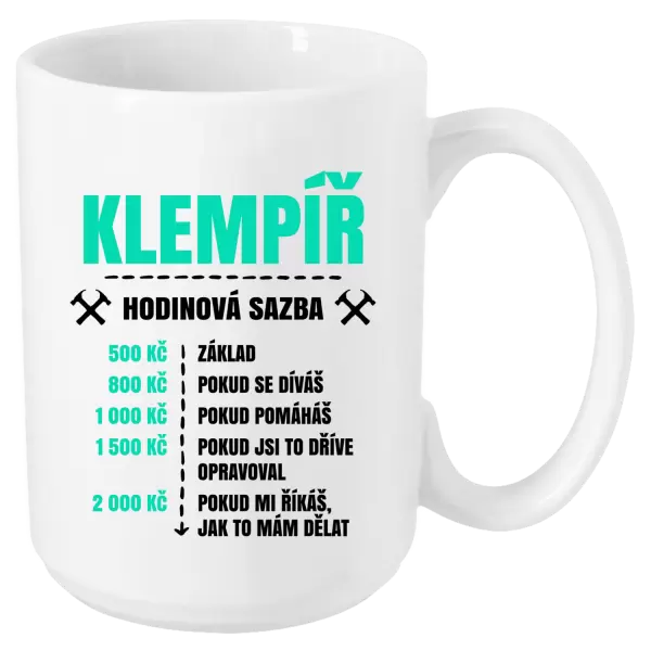 Hrnek Hodinová sazba - klempíř