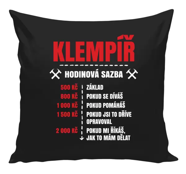 Polštář Hodinová sazba - klempíř