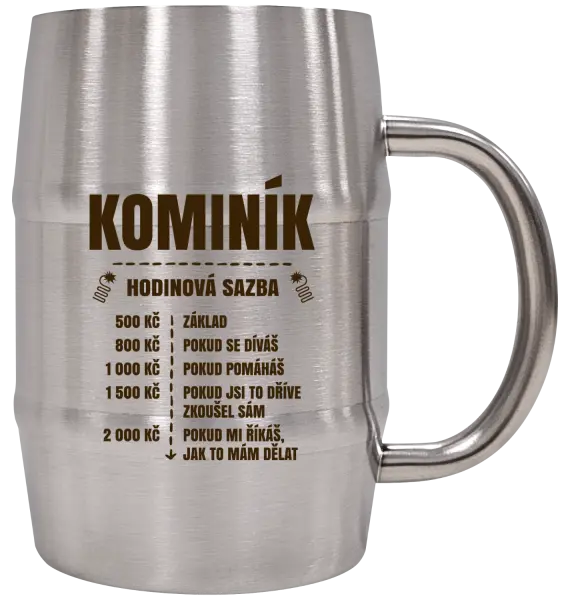 Nerezový chladicí půllitr Hodinová sazba - kominík