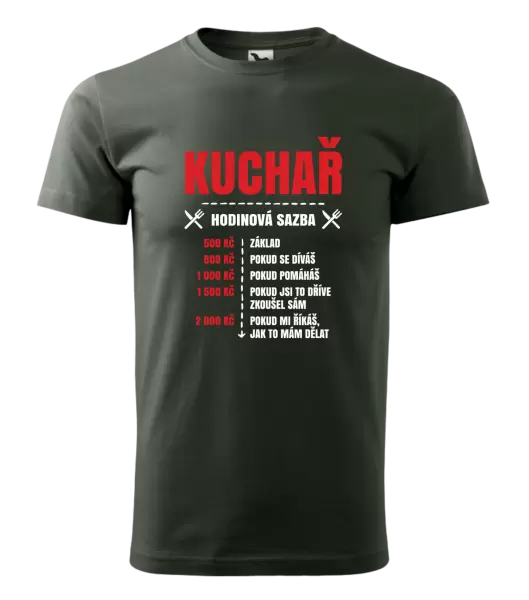 Pánské tričko Hodinová sazba - kuchař