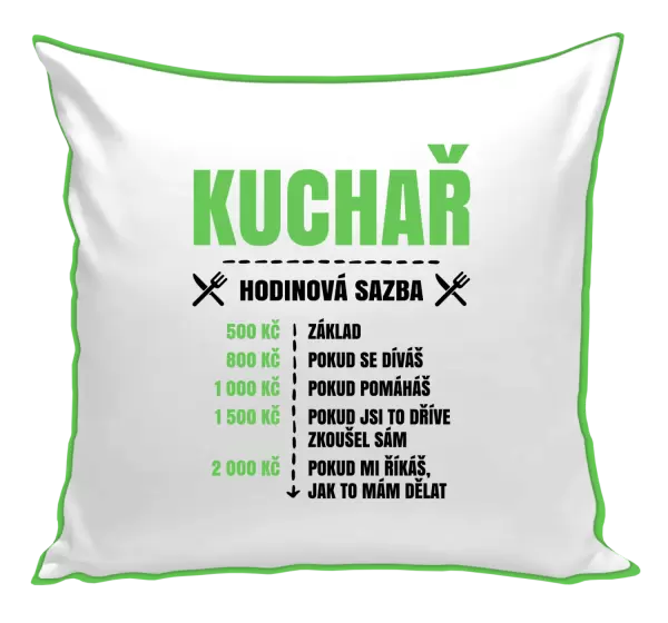 Polštář Hodinová sazba - kuchař