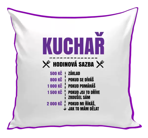 Polštář Hodinová sazba - kuchař