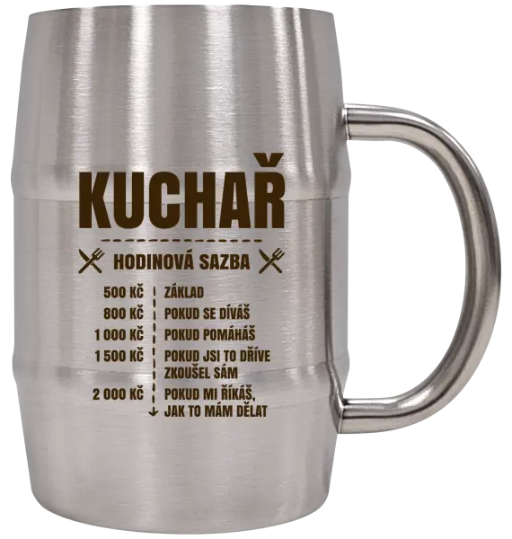 Nerezový chladicí půllitr Hodinová sazba - kuchař