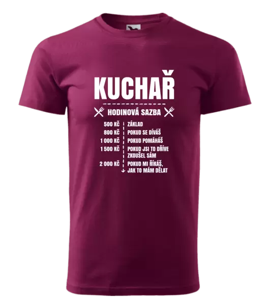 Pánské tričko Hodinová sazba - kuchař
