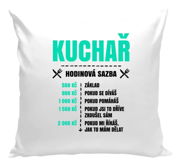 Polštář Hodinová sazba - kuchař