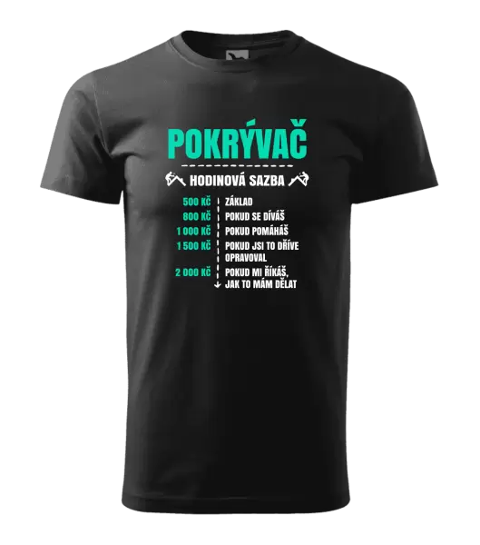 Pánské tričko Hodinová sazba - pokrývač