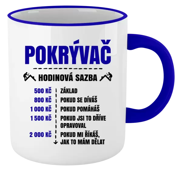 Hrnek Hodinová sazba - pokrývač
