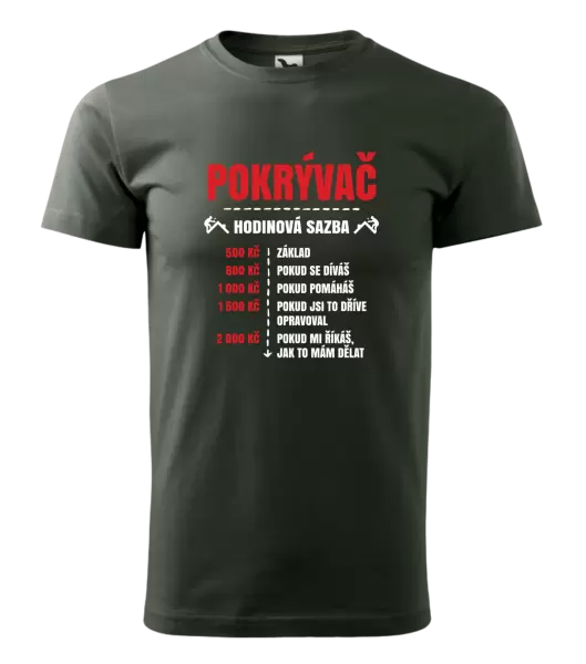 Pánské tričko Hodinová sazba - pokrývač
