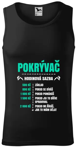 Pánské tílko Hodinová sazba - pokrývač