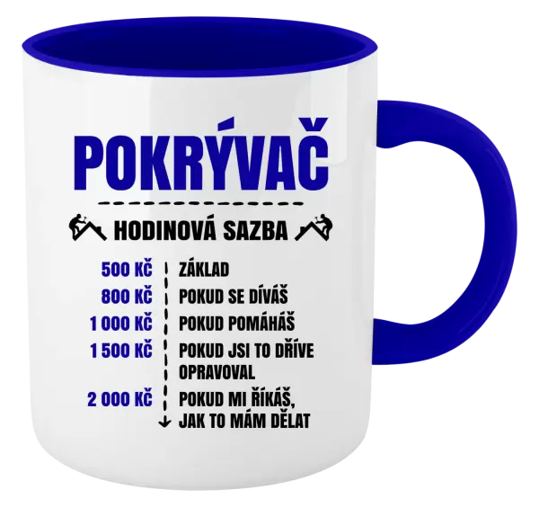Hrnek Hodinová sazba - pokrývač