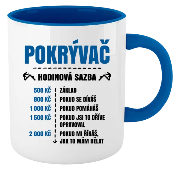 Hrnek Hodinová sazba - pokrývač
