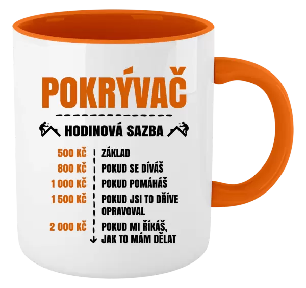 Hrnek Hodinová sazba - pokrývač