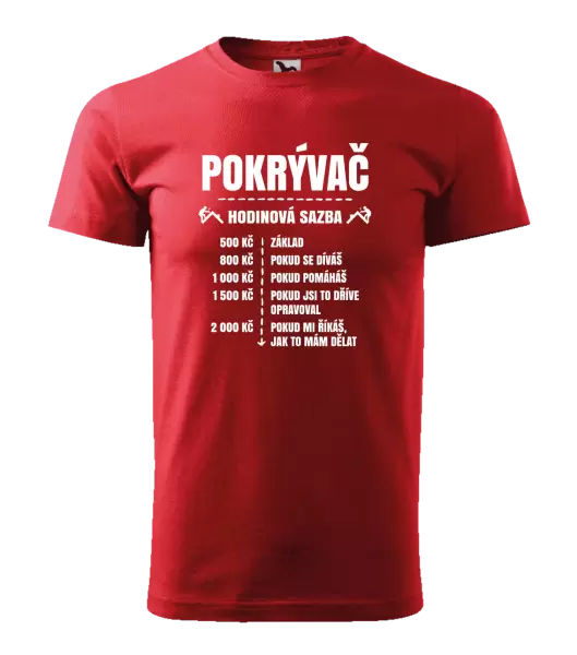 Pánské tričko Hodinová sazba - pokrývač