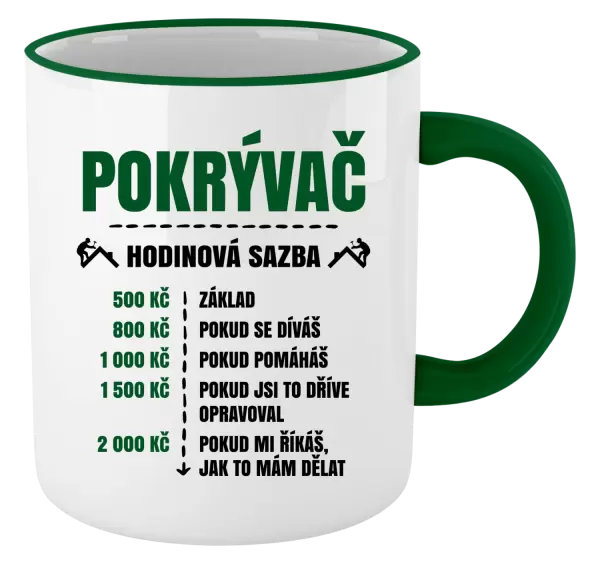 Hrnek Hodinová sazba - pokrývač